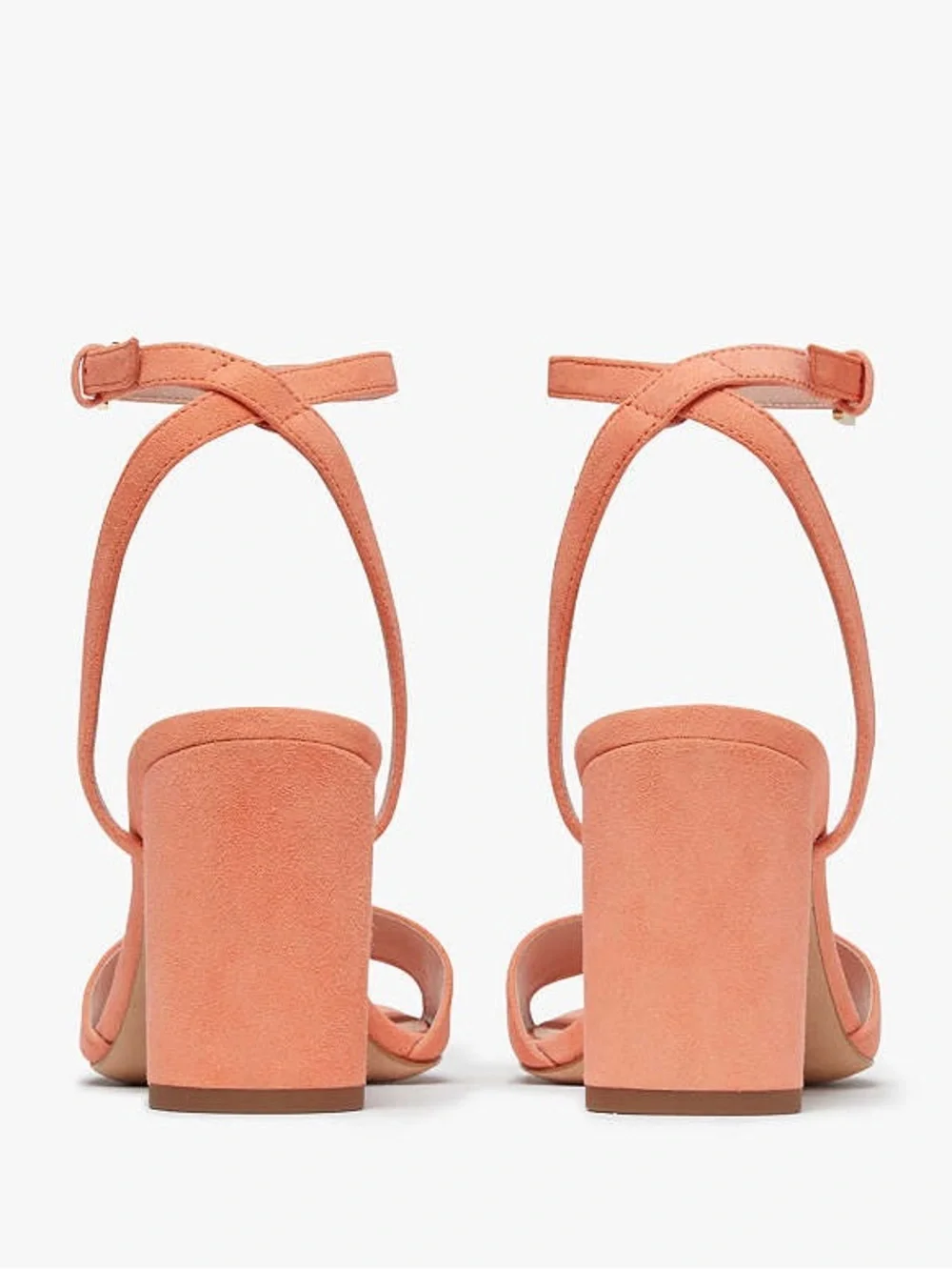 KATE SPADE Delphine Coral Suede Block Heel Ankle-Strap Sandals Shoe NWOB $198